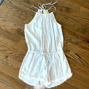 Bella Dahl Grey Frayed Romper